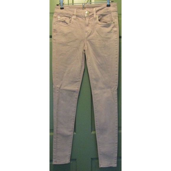 American Eagle Distressed Low Rise Light Purple Super Stretch Jegging Jeans Sz 2 - Picture 1 of 10